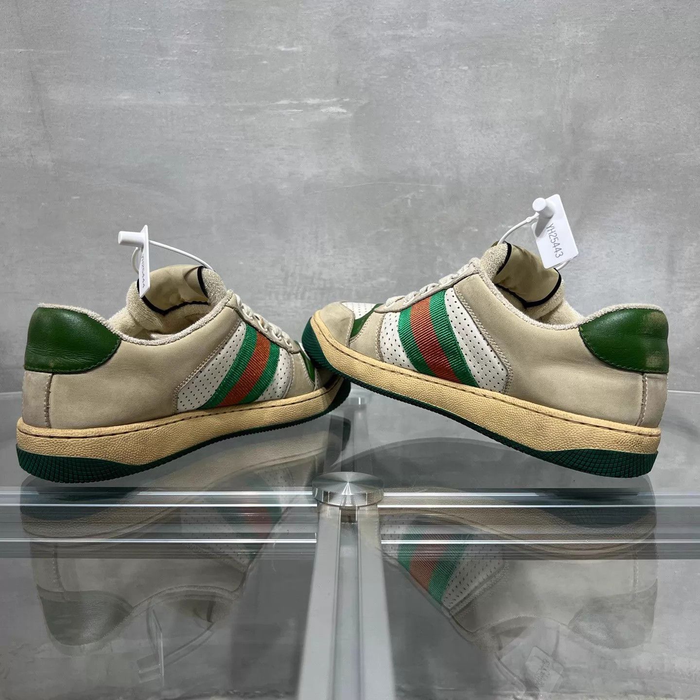 Gucci Gucci women's gray green distressed sneakers 37.5 Size US 7 / IT 37 - 5 Thumbnail