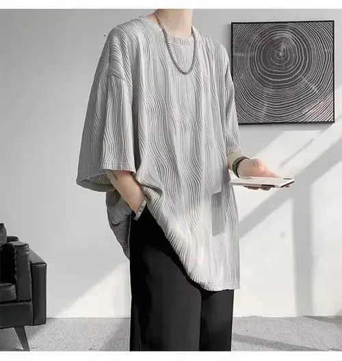 VIBE Hirasawa x Eri 💎 Korean Wave Pleated Relaxed Tee T-shirt Size US XL / EU 56 / 4 - 1 Thumbnail