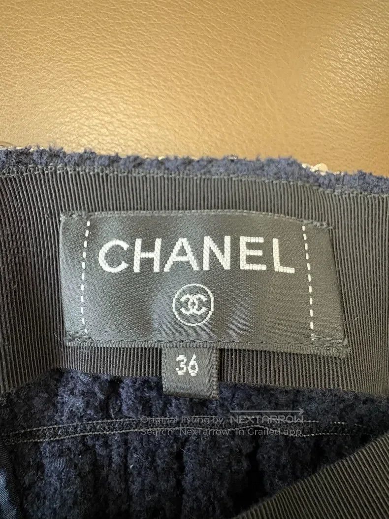 Chanel Chanel Dark blue and white chain edge one-shoulder short-s Size XS / US 0-2 / IT 36-38 - 5 Thumbnail