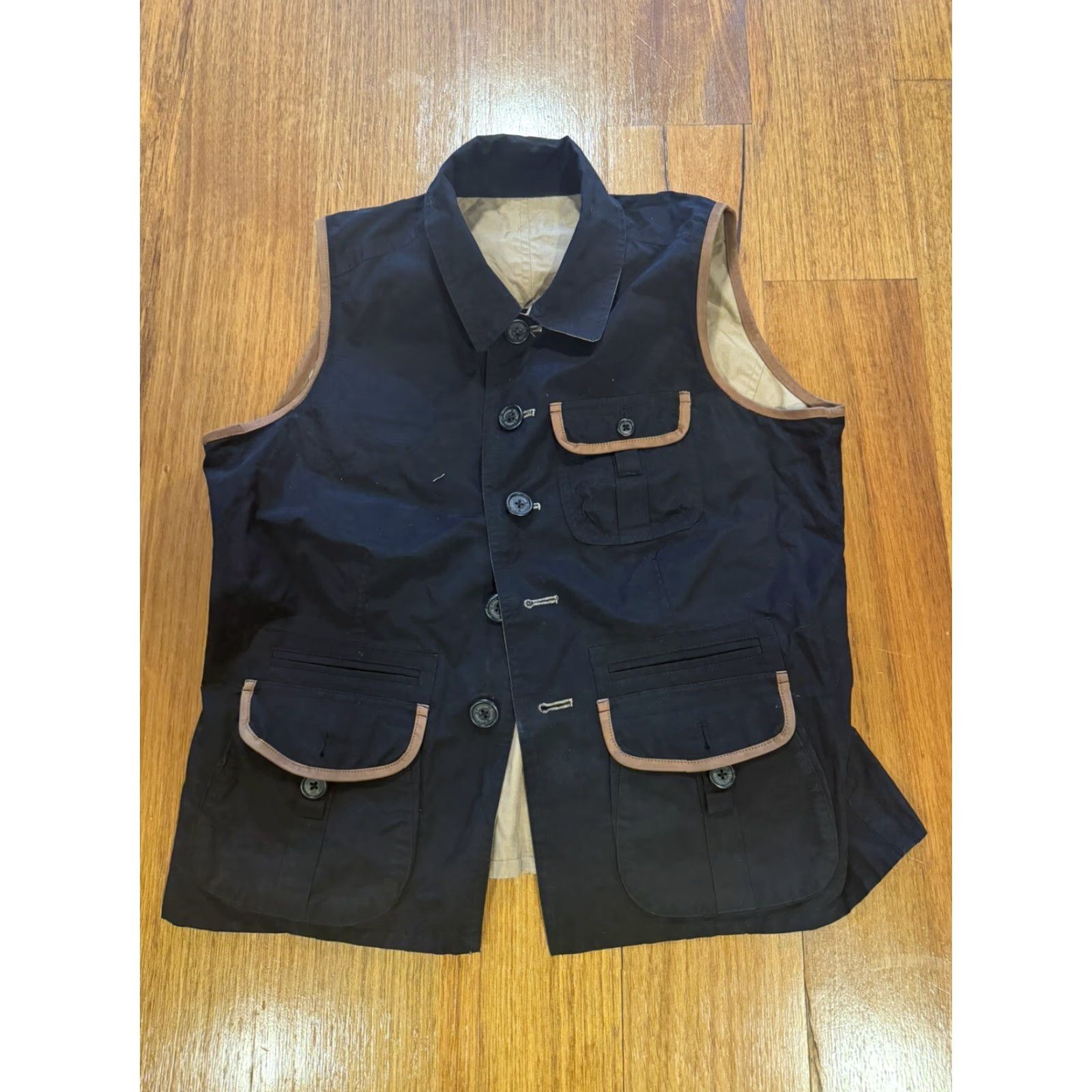 Ralph Lauren Ralph Lauren Tangiers Reversible Field Vest Khaki/Black P/L Women Vest Small Petite Size P/L Vintage No Size S / US 4 / IT 40 - 6 Thumbnail