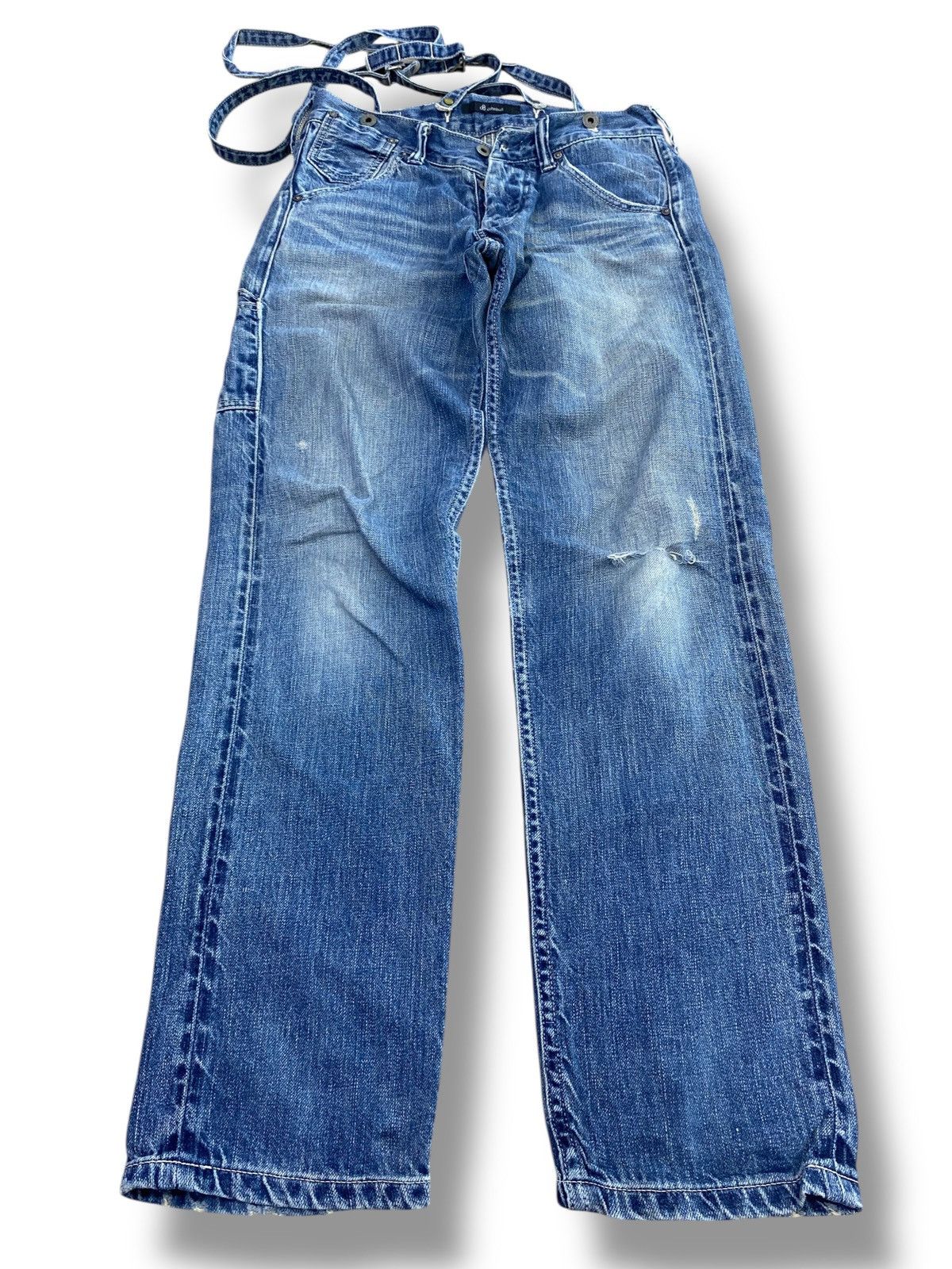 Johnbull Johnbull Light Blue Wash Style Suspenders Denim Size US 28 / EU 44 - 1 Thumbnail