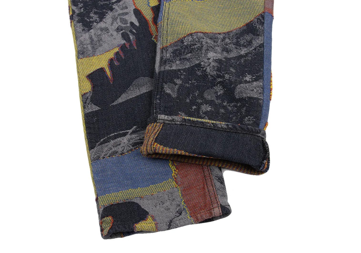 Issey Miyake Colorful Graphic Jacquard Denim Pants in Indigo Multi 2 Size US 36 / EU 52 - 13 Thumbnail