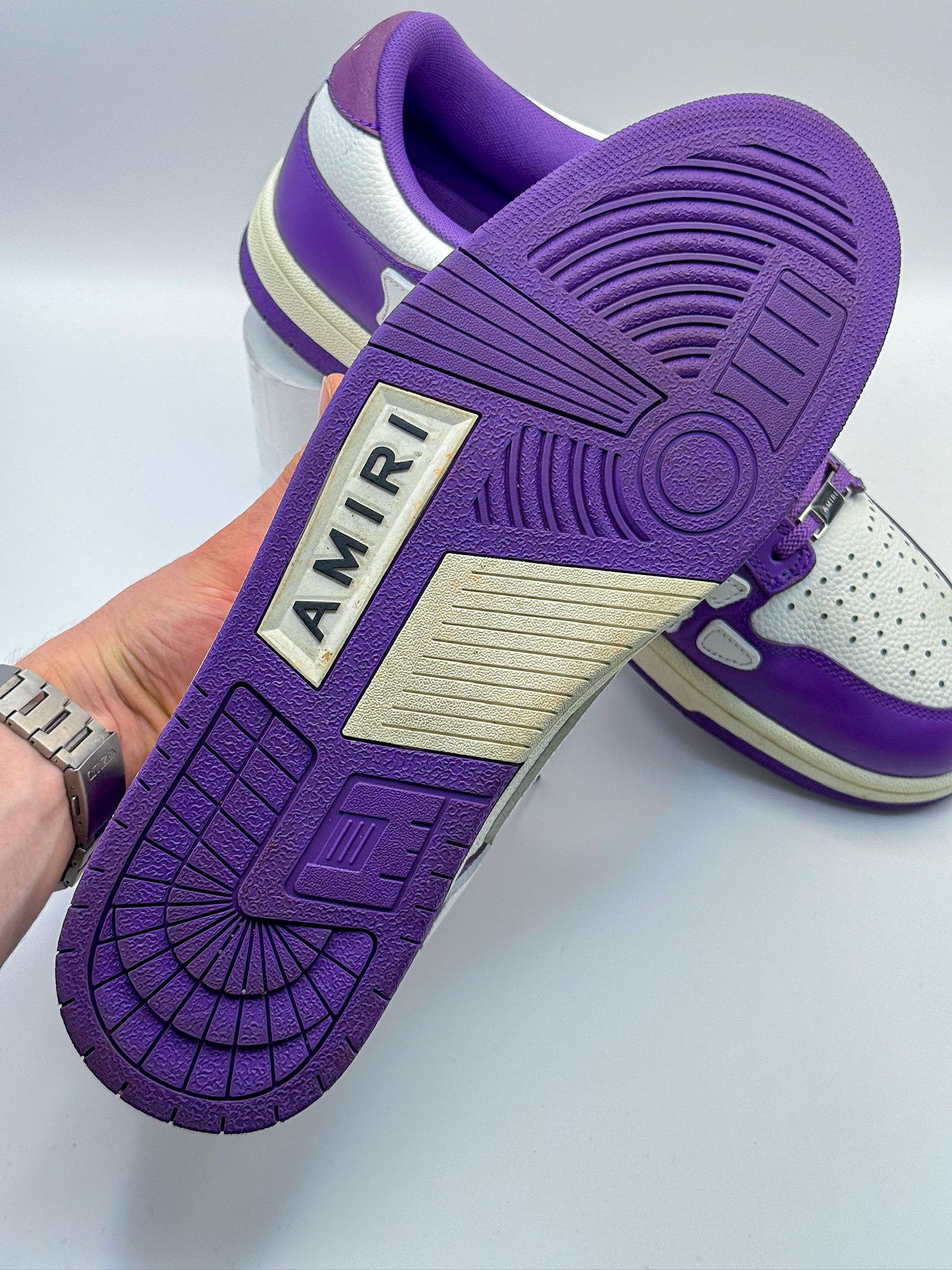 Amiri AMIRI Skel Top Low "Purple White" 2022 Skeleton Bones Size US 13 / EU 46 - 13 Thumbnail