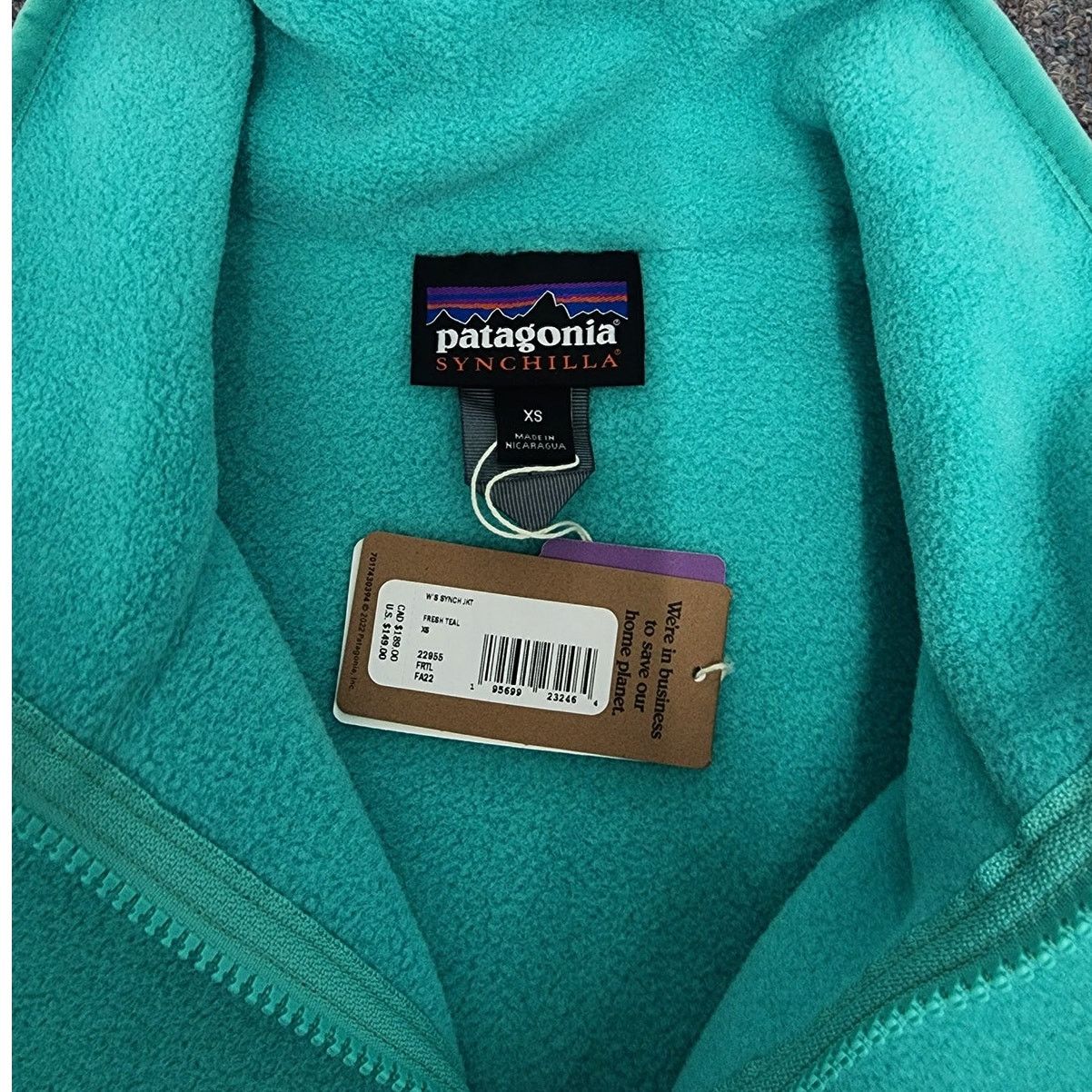 Patagonia XS Patagonia Full Zip Up Women's AQUA Brand New Size XS / US 0-2 / IT 36-38 - 4 Thumbnail