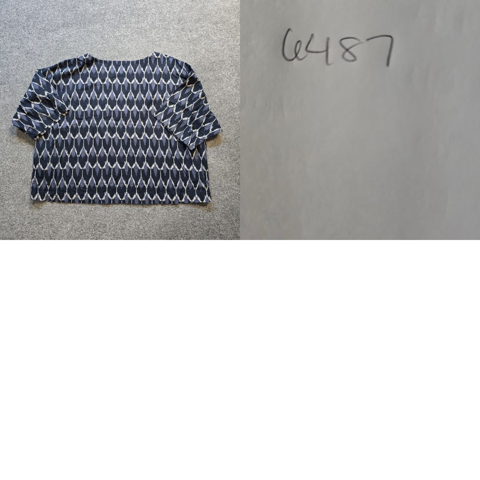 J. Jill J. Jill Top Womens XL Gray Boxy Short Sleeve Shirt Oversized Casual Career Shirt Size XL / US 12-14 / IT 48-50 - 8 Thumbnail