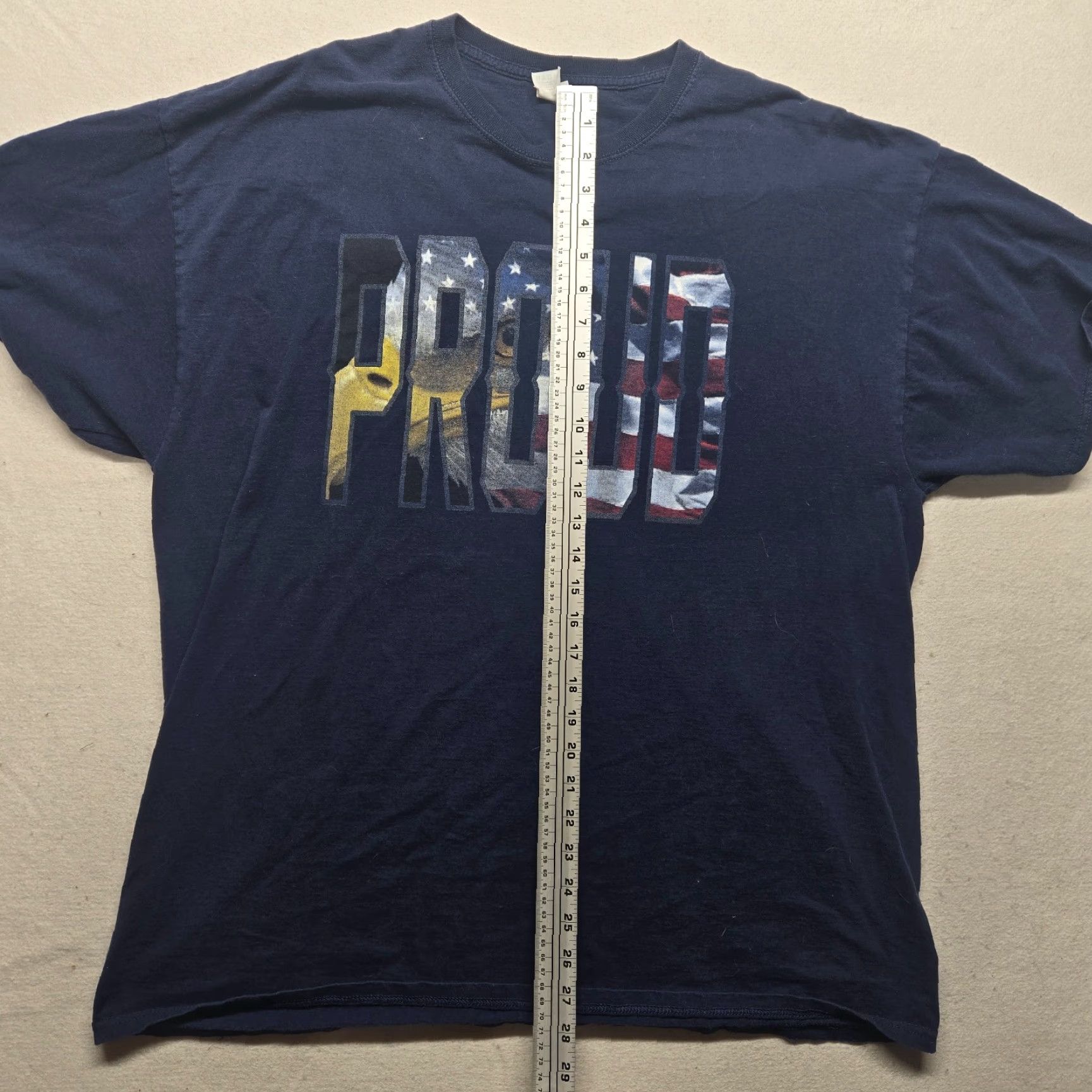 Vintage America USA Patriotic Blue Tee Shirt Short Sleeve Men 2XL XXL 2XL USA Flag 4th July Gift Summer Shirts Mens Size US XXL / EU 58 / 5 - 6 Thumbnail