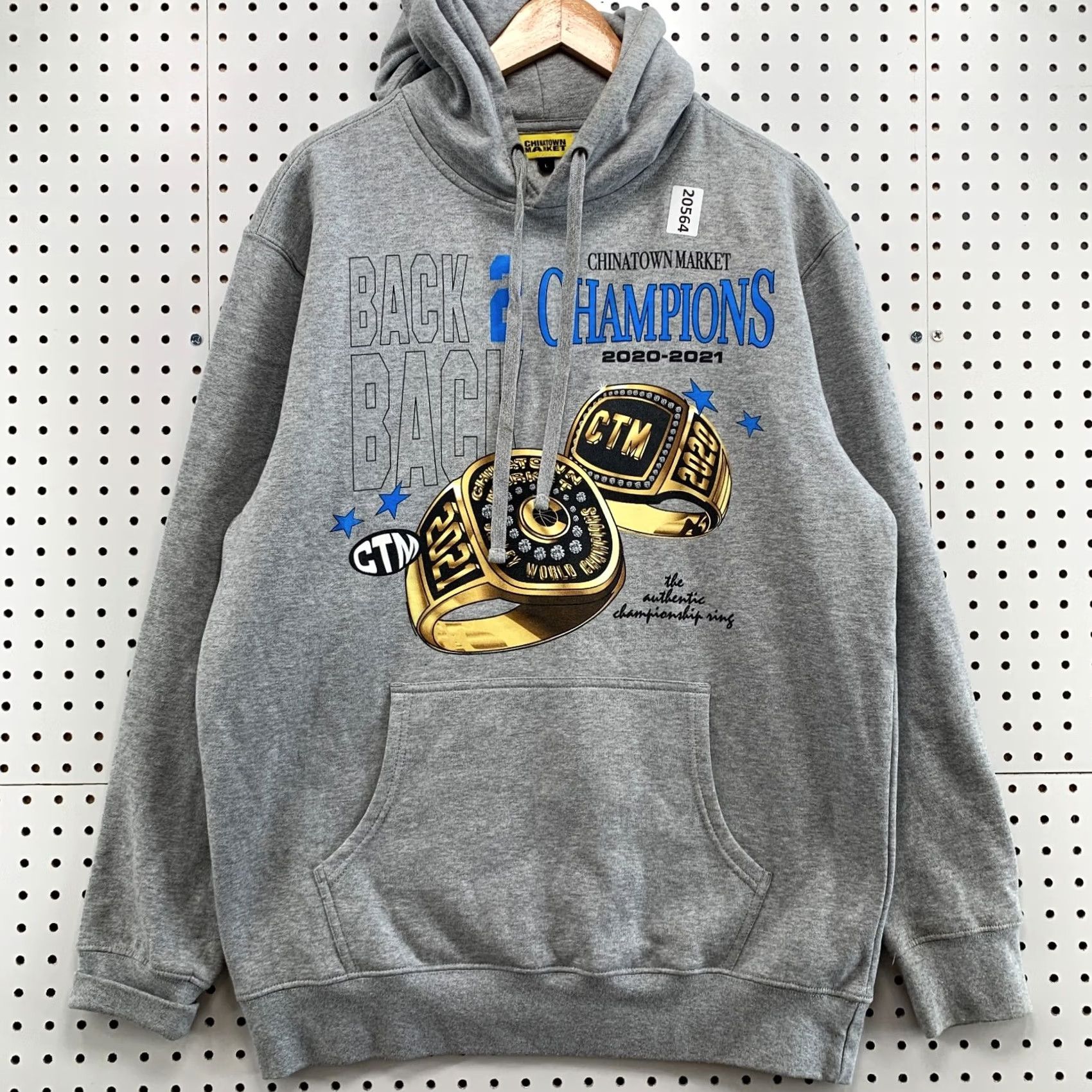 Vintage Chinatown Market Hooded Pullover Sweatshirt Gray Mens L Rings Champions 24x31 Size US L / EU 52-54 / 3 - 2 Thumbnail