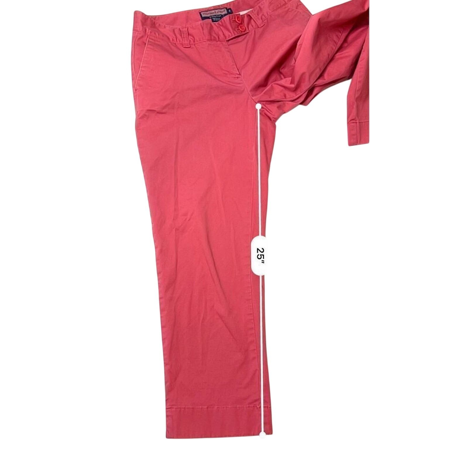 Vineyard Vines Vineyard Vines Pink Stretch Low Rise Cropped Chino 4 Preppy Size 27" / US 4 / IT 40 - 6 Thumbnail