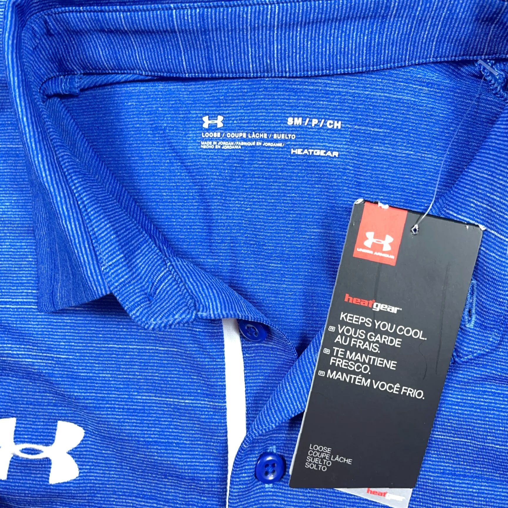 Under Armour Under Armour Polo Shirt Men Small Royal Blue Heat Gear Loose Fit Performance Shirt Size US S / EU 44-46 / 1 - 3 Thumbnail