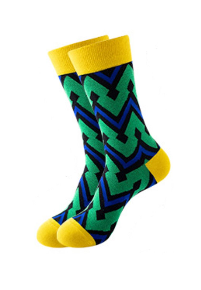 Other Set of 5 Pairs Geometric Theme Pattern Cozy Socks (One Size) Size ONE SIZE - 4 Thumbnail