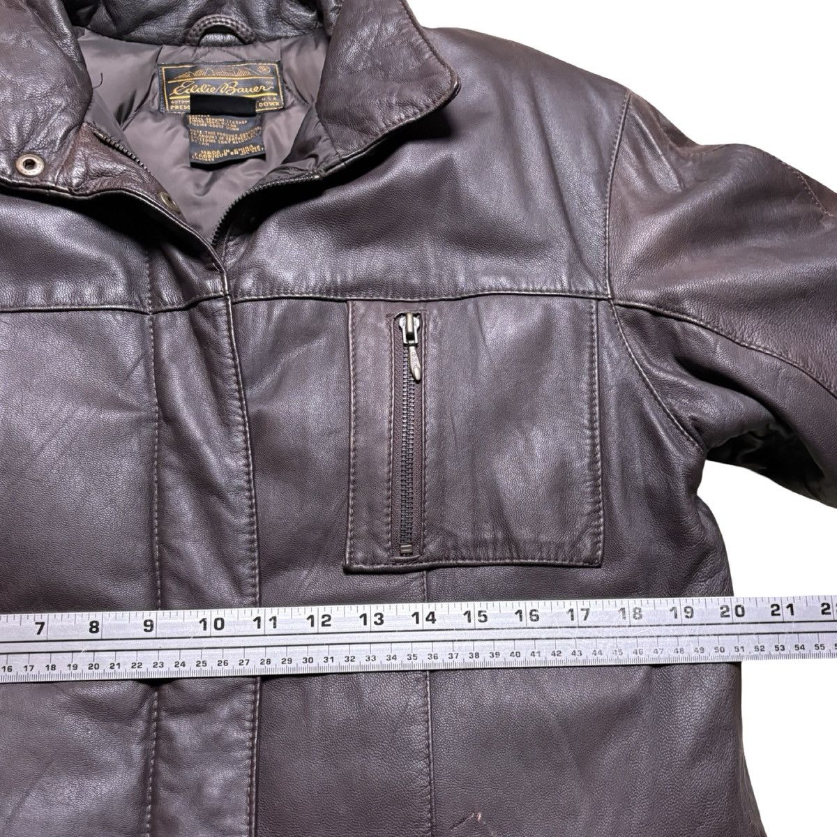 Eddie Bauer Vintage Eddie Bauer Faded Leather Down Puffer Jacket Small Size S / US 4 / IT 40 - 6 Thumbnail