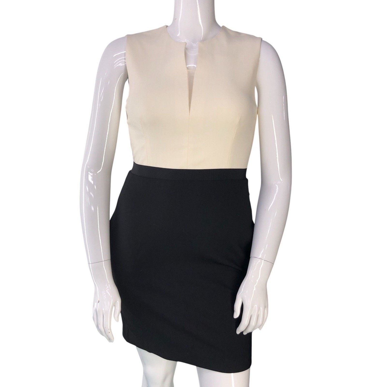 3.1 Phillip Lim 3.1 Phillip Lim Dress 10 Ivory Black Sheath Sleeveless Size L / US 10 / IT 46 - 11 Thumbnail