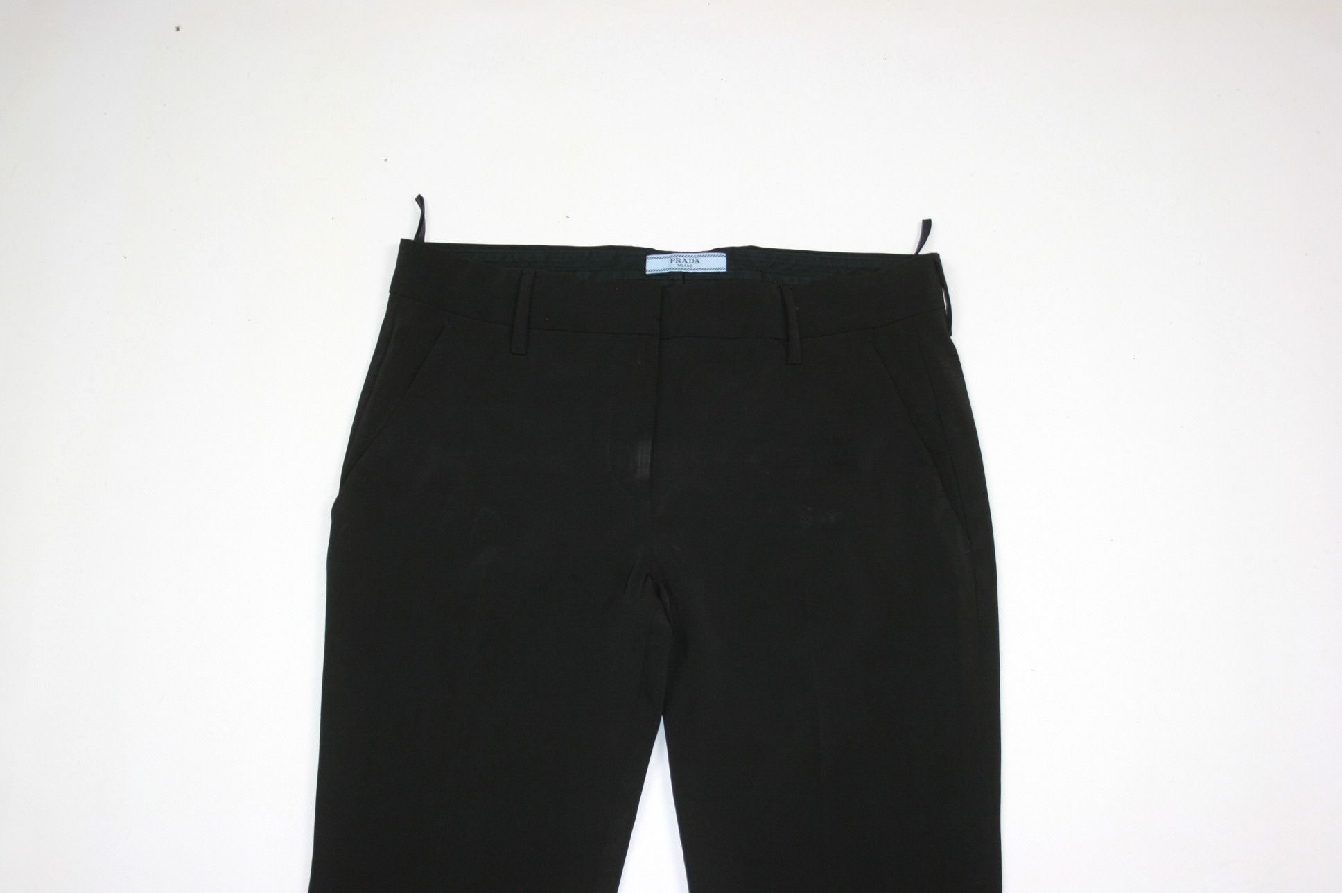 Prada 2014 Mainline Black Tab Logo Polyester Pants Size 27" / US 4 / IT 40 - 3 Thumbnail
