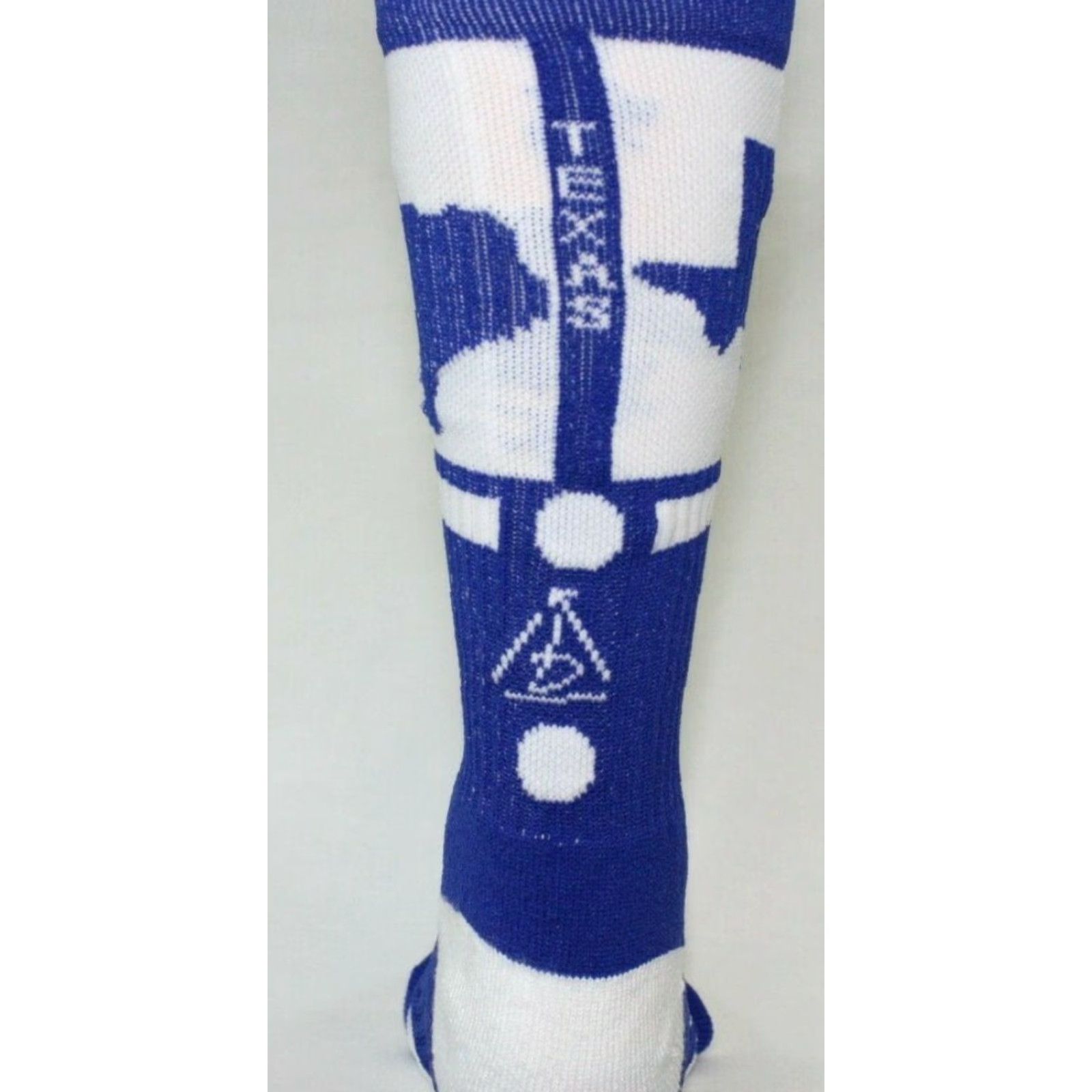 Vintage Mens Rep It City Texas state socks Basketball Royal Blue White CoolMax Socks Size ONE SIZE - 2 Thumbnail