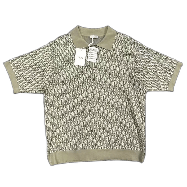 Dior Dior Olive Green Logo Knit Polo Shirt Size US XL / EU 56 / 4 - 1 Thumbnail