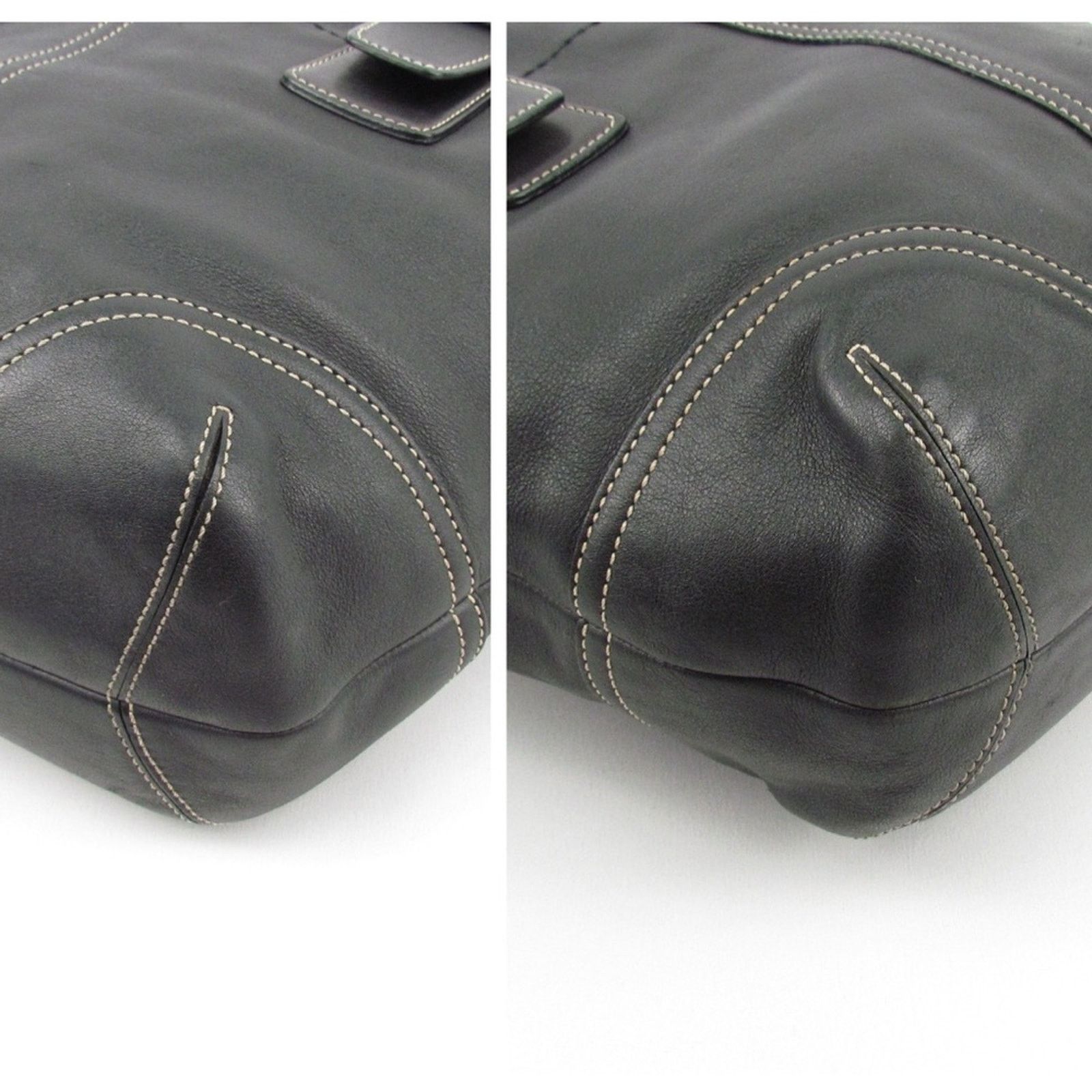 Coach COACH Vintage Black Leather Tote Bag Size ONE SIZE - 8 Thumbnail
