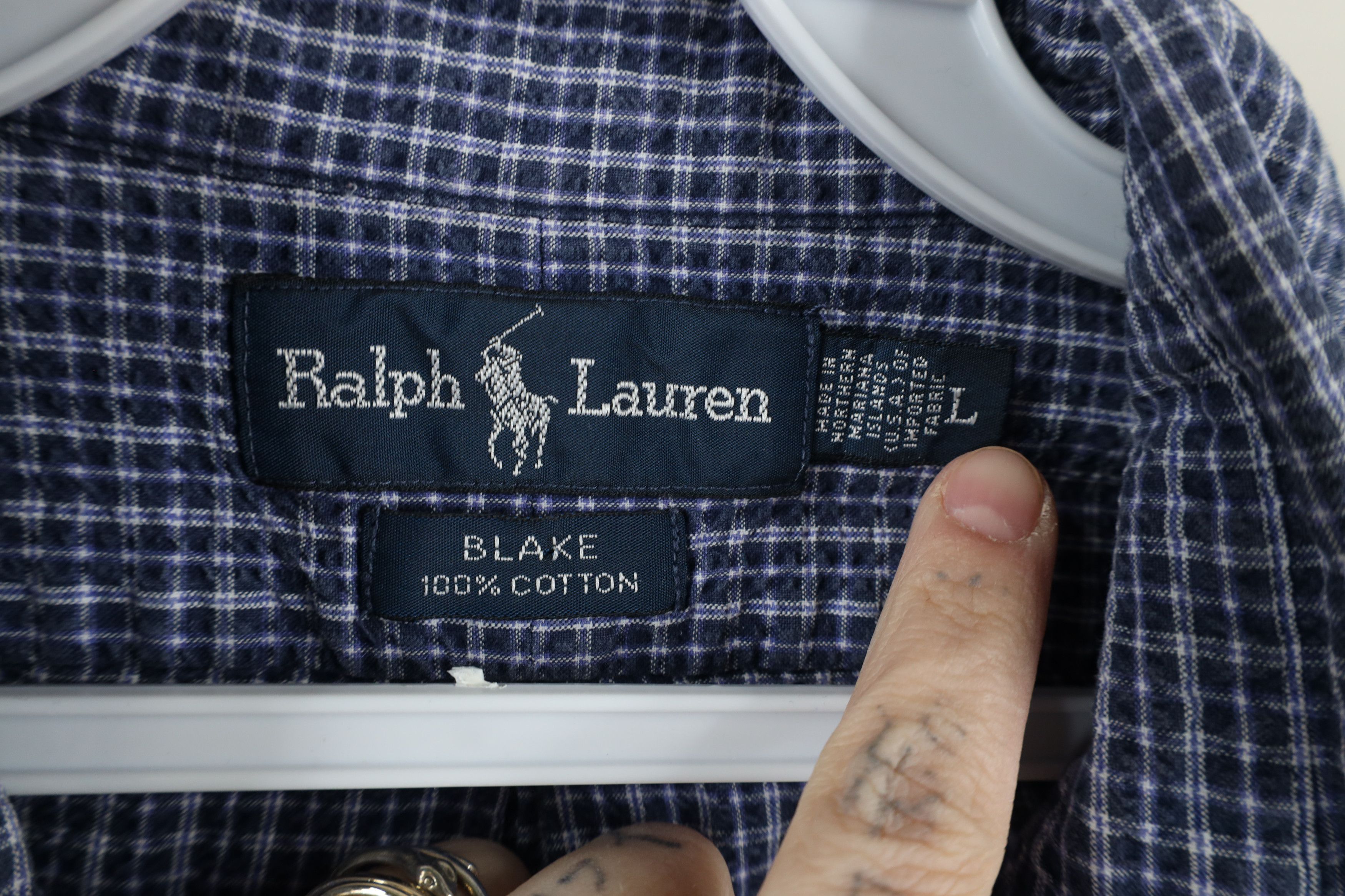 Polo Ralph Lauren Vintage 90s Ralph Lauren Seersucker Button Shirt USA Size US L / EU 52-54 / 3 - 6 Thumbnail