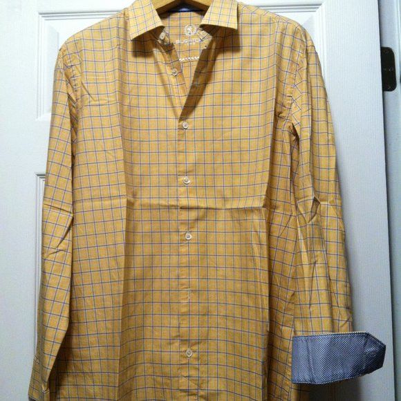 BUGATCHI BUGATCHI MENS ORANGE COTTON CASUAL SHIRT SIZE: 17/34-35 Size US XL / EU 56 / 4 - 3 Thumbnail