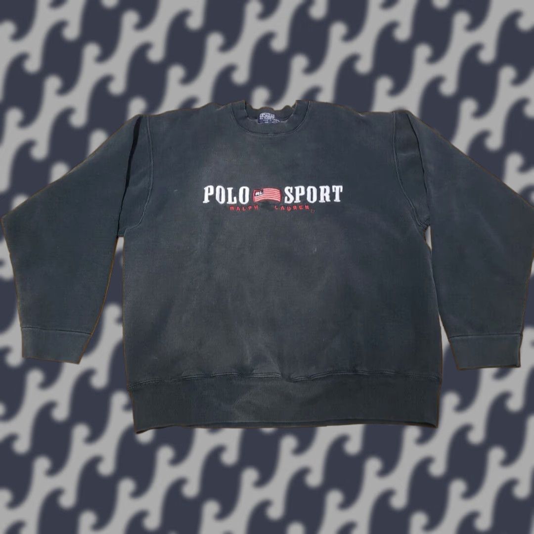 Vintage VINTAGE Polo Sport Ralph Lauren Sweatshirt Crewneck 2XL Black Logo Embroidered Pullover Men 90s Sports Size US XXL / EU 58 / 5 - 1 Thumbnail