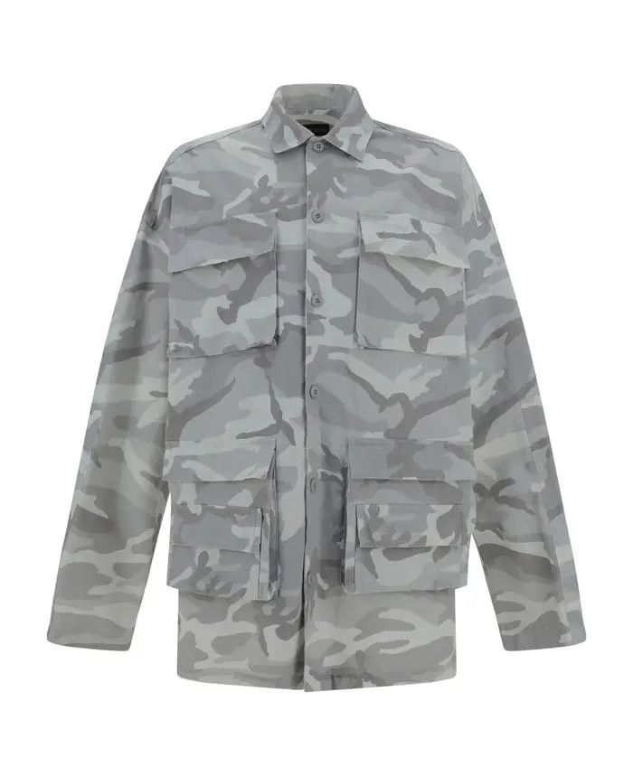 Balenciaga o1la1rc1a0226 Cargo Shirt In Light Grey Size US XS / EU 42 / 0 - 1 Thumbnail