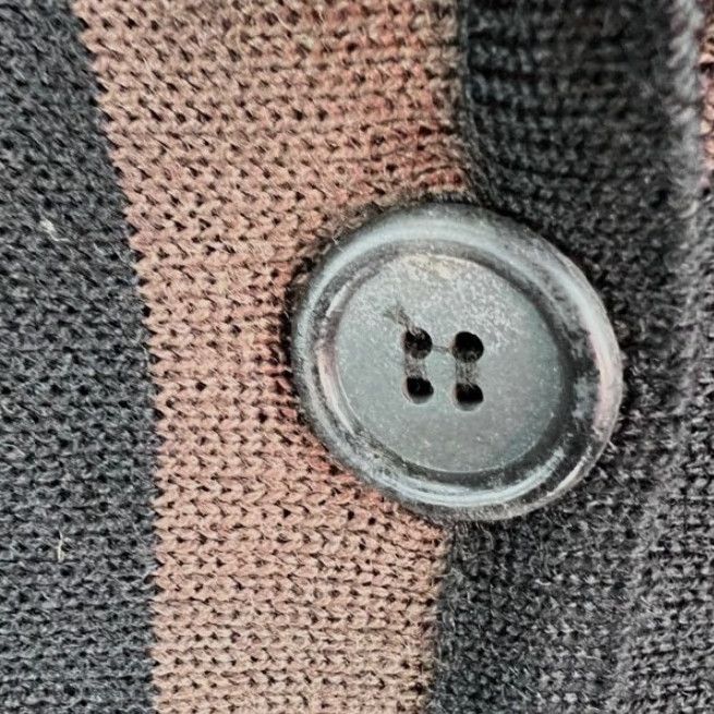 Anne Klein VINTAGE Anne Klein Cardigan Wool Striped Button Front Cardigan Woman L Black/Brown 80s Style Mens? Women's Size L / US 10 / IT 46 - 3 Thumbnail