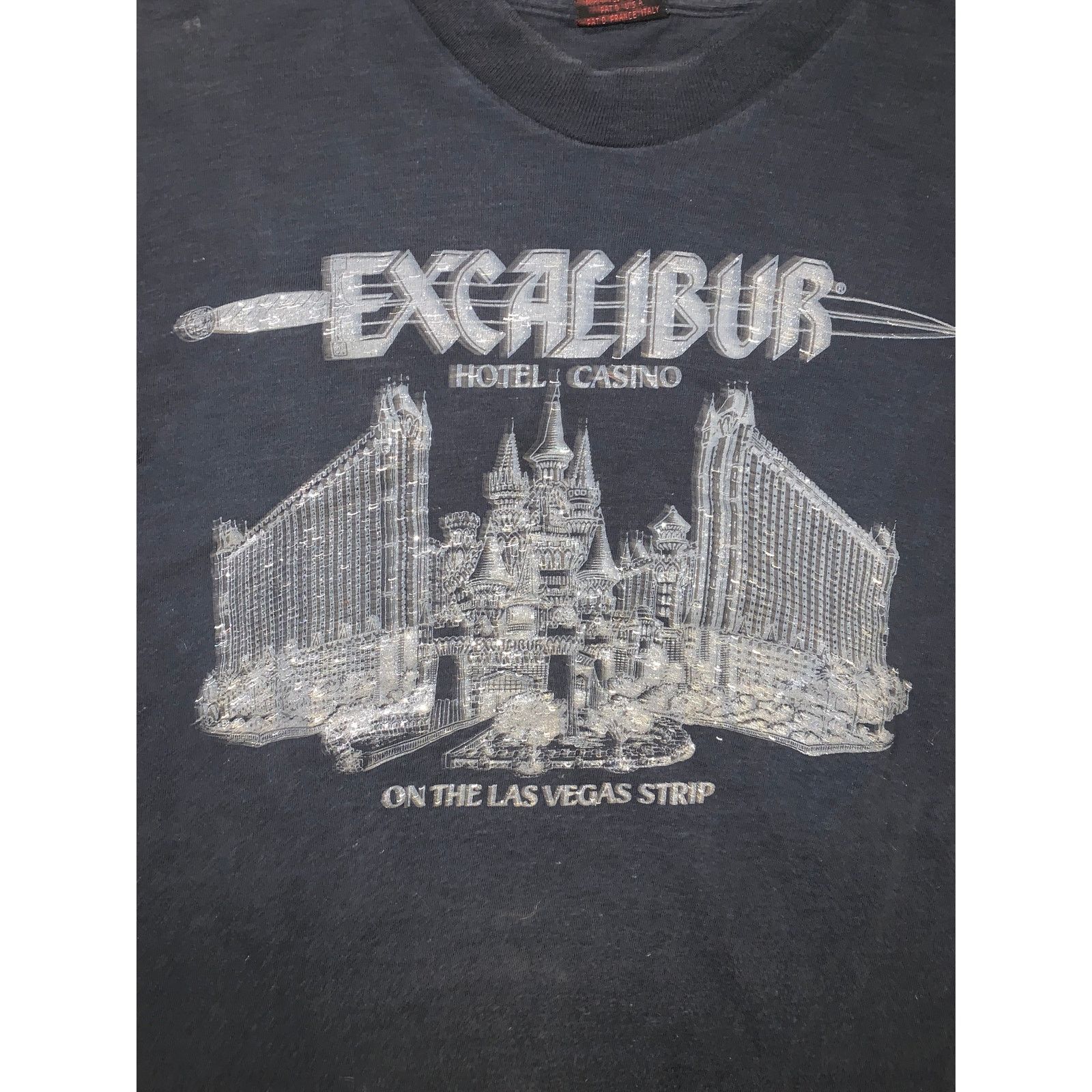 Other × Vintage Excalibur Las Vegas T Shirt Diamond Dust Glitter 90s Black M Size US S / EU 44-46 / 1 - 2 Thumbnail