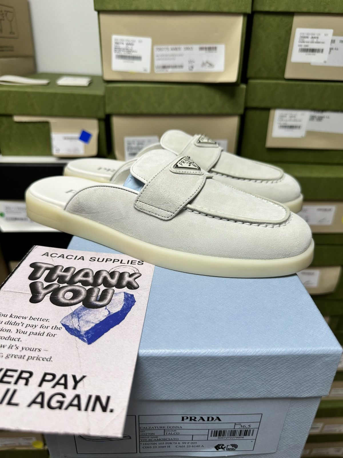 Prada PRADA - Suede mules 950$**** - 36.5 Size US 6.5 / IT 36.5 - 2 Thumbnail