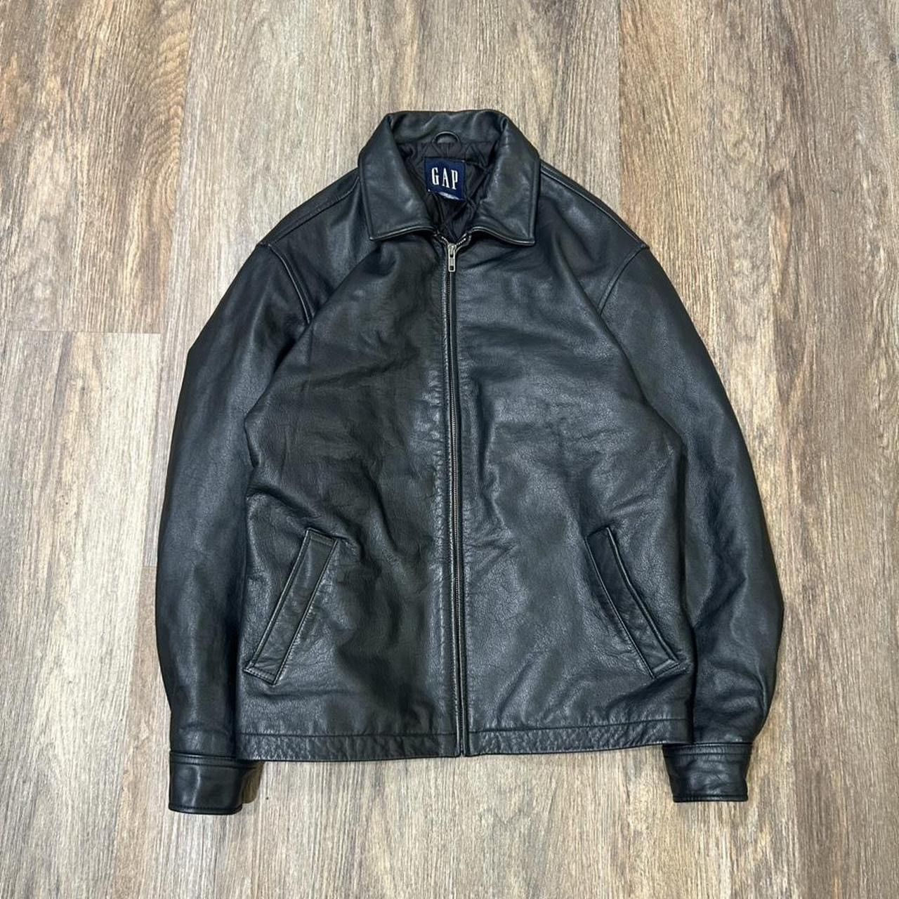 Gap Vintage Gap Black Leather Jacket Size Medium Size US M / EU 48-50 / 2 - 4 Thumbnail