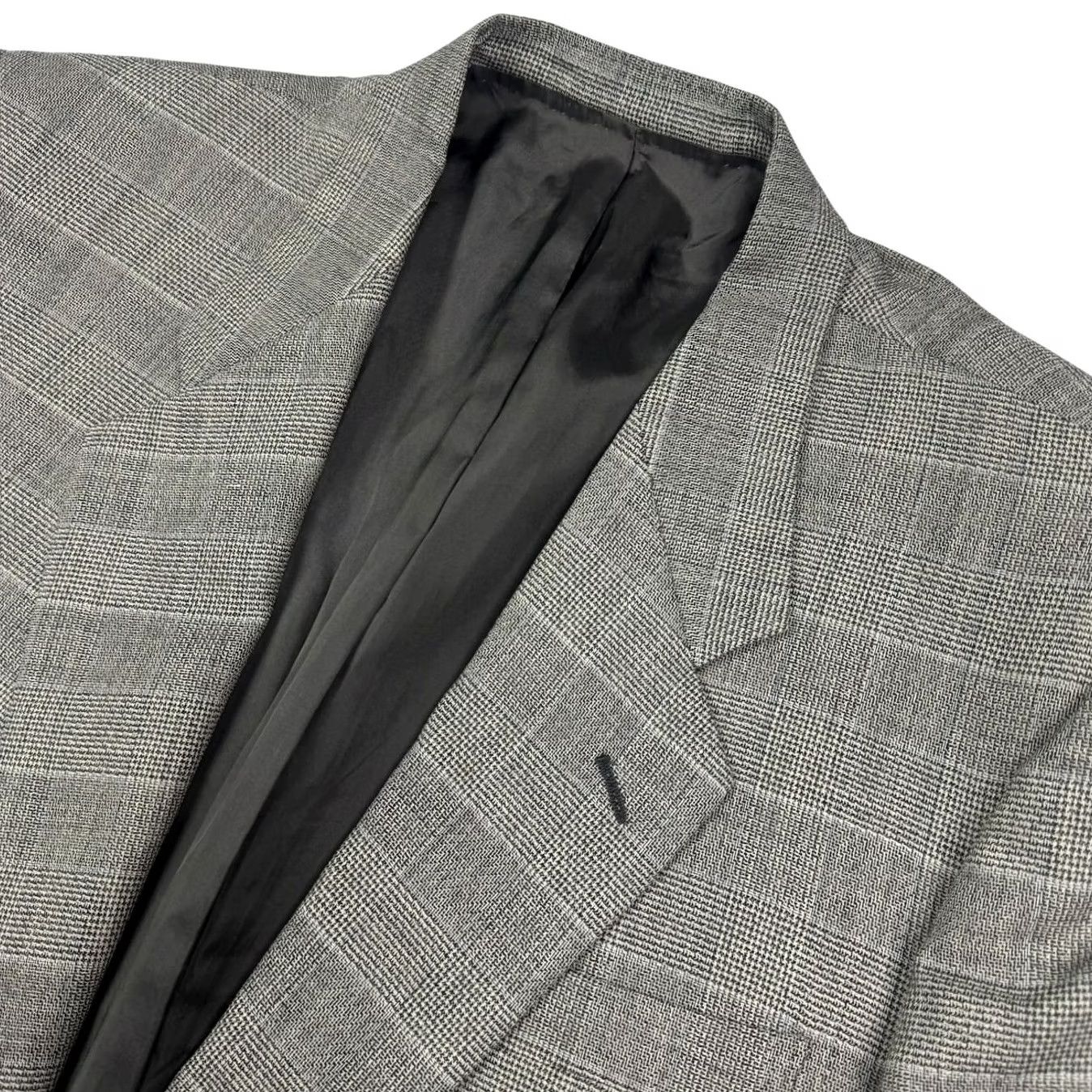 Lubiam Lubiam Men’s Wool 1-Button Blazer Jacket Gray Italy 42 R Blazer Wool Notch 2 Button Sleeves Regular Plaid Mens Size 42R - 2 Thumbnail