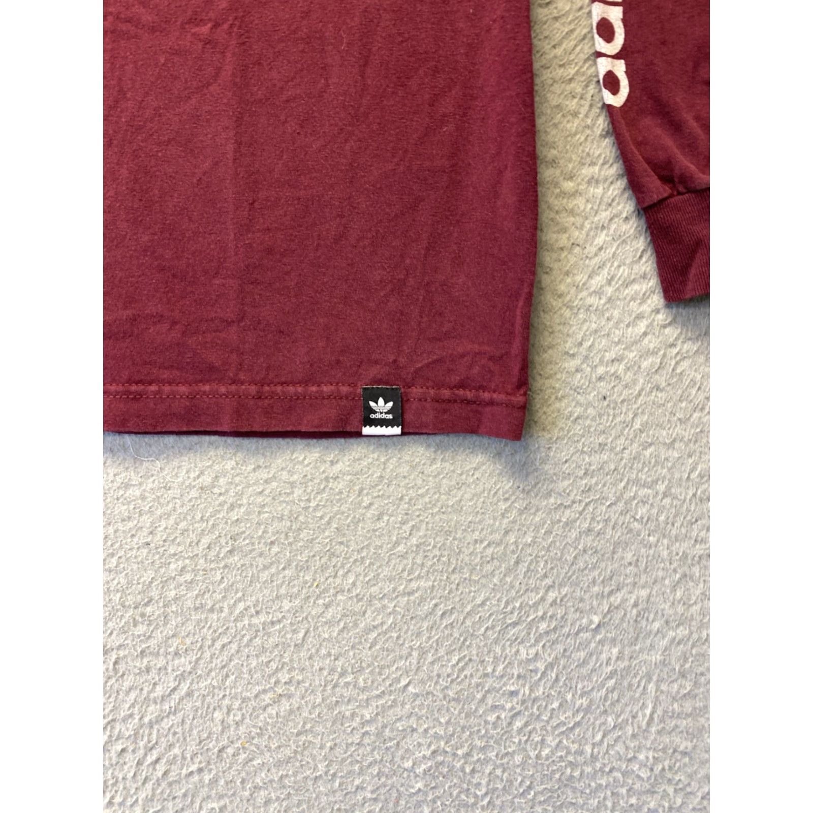 Adidas MENS ADIDAS ORIGINALS TREFOIL LONG SLEEVE SHIRT Medium Maroon Graphic Tee Size US M / EU 48-50 / 2 - 2 Thumbnail
