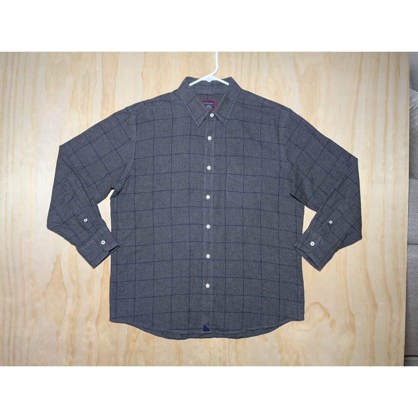 UNTUCKit UNTUCKit Men's Large Flannel Shirt Check Button Down Size US L / EU 52-54 / 3 - 1 Thumbnail