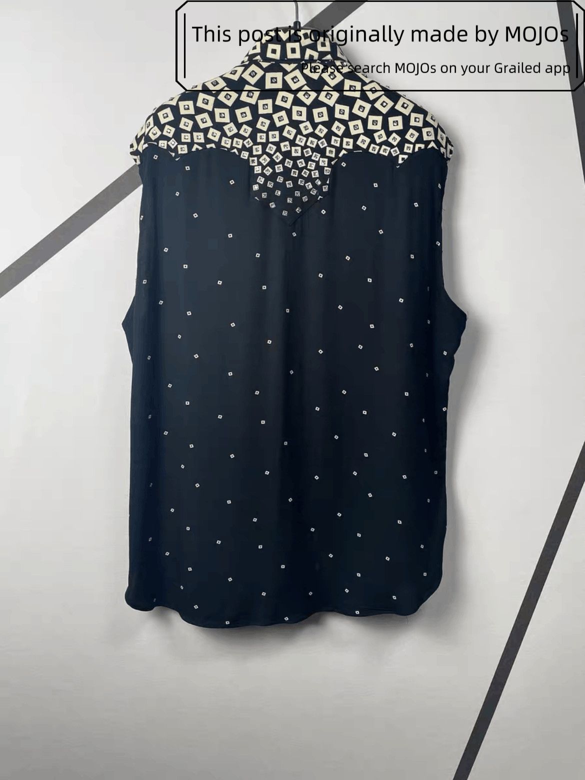 Sz 39 Saint Laurent Paris 15SS Crystal Sleeveless Shirt mojo