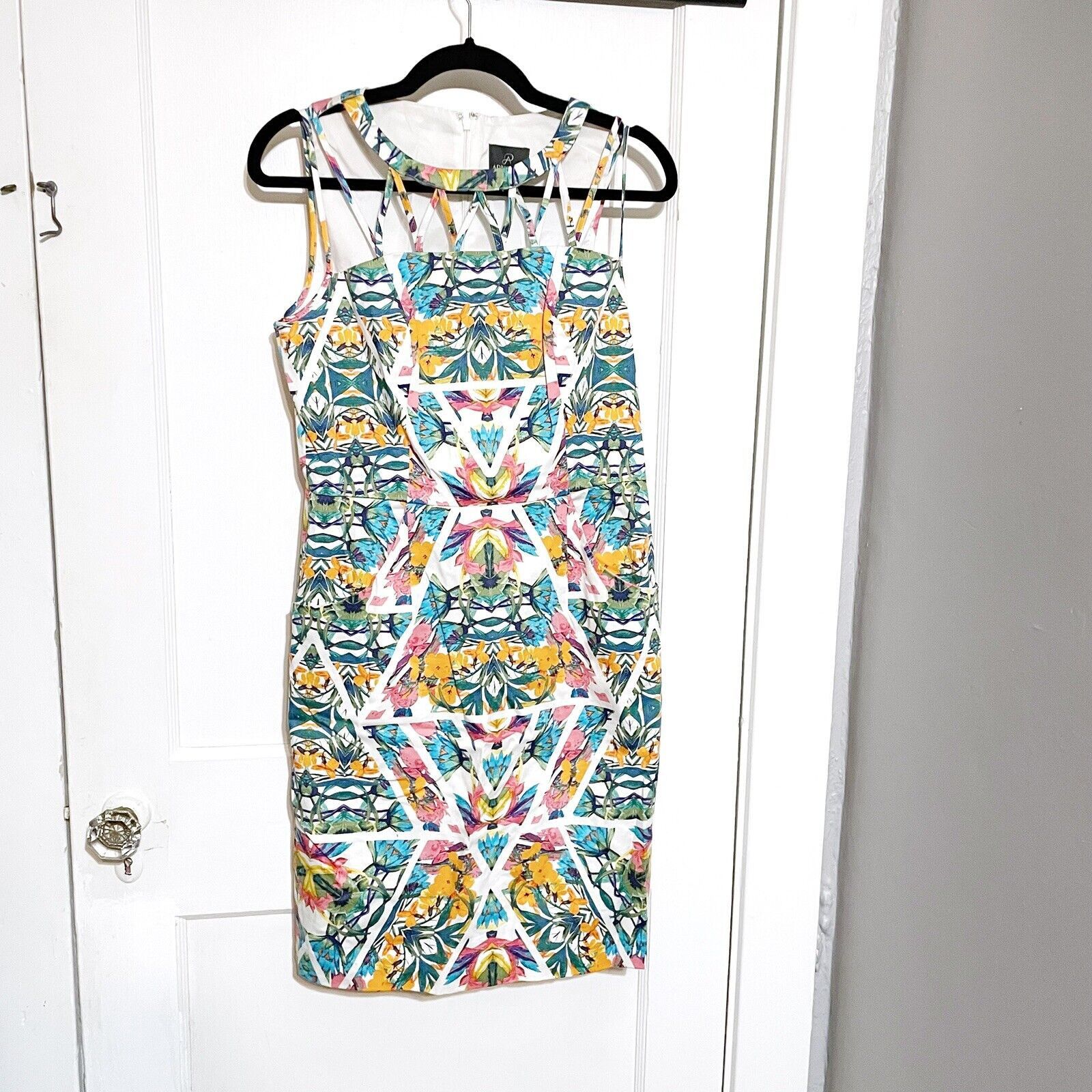Adrianna Papell Adrianna Papell Floral Dress Cut Out Cage Neckline Size 8 Size M / US 6-8 / IT 42-44 - 1 Thumbnail