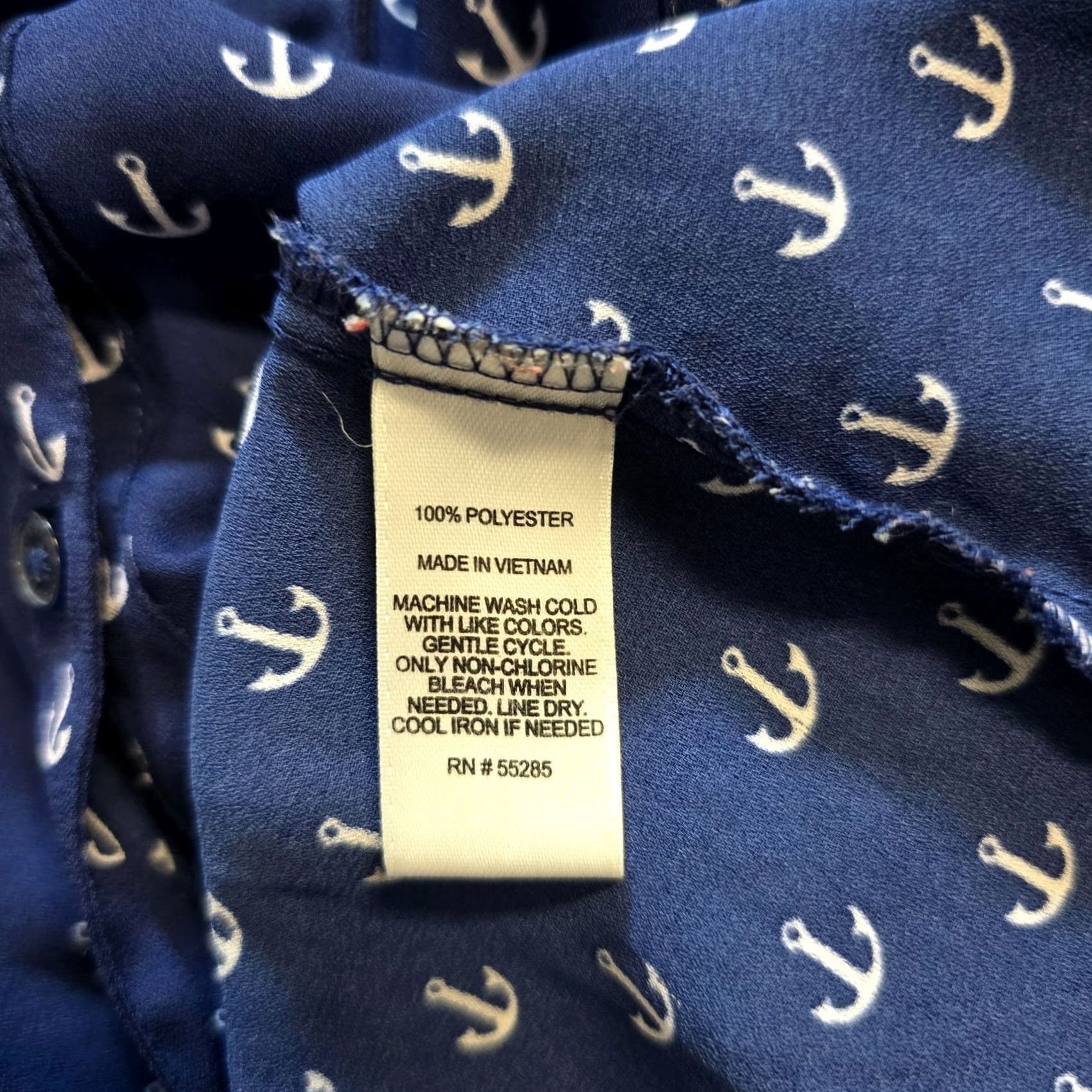 Express Express Blouse Women Small Blue Nautical Portofino Sheer Long Sleeve Career Shirt Size S / US 4 / IT 40 - 7 Thumbnail