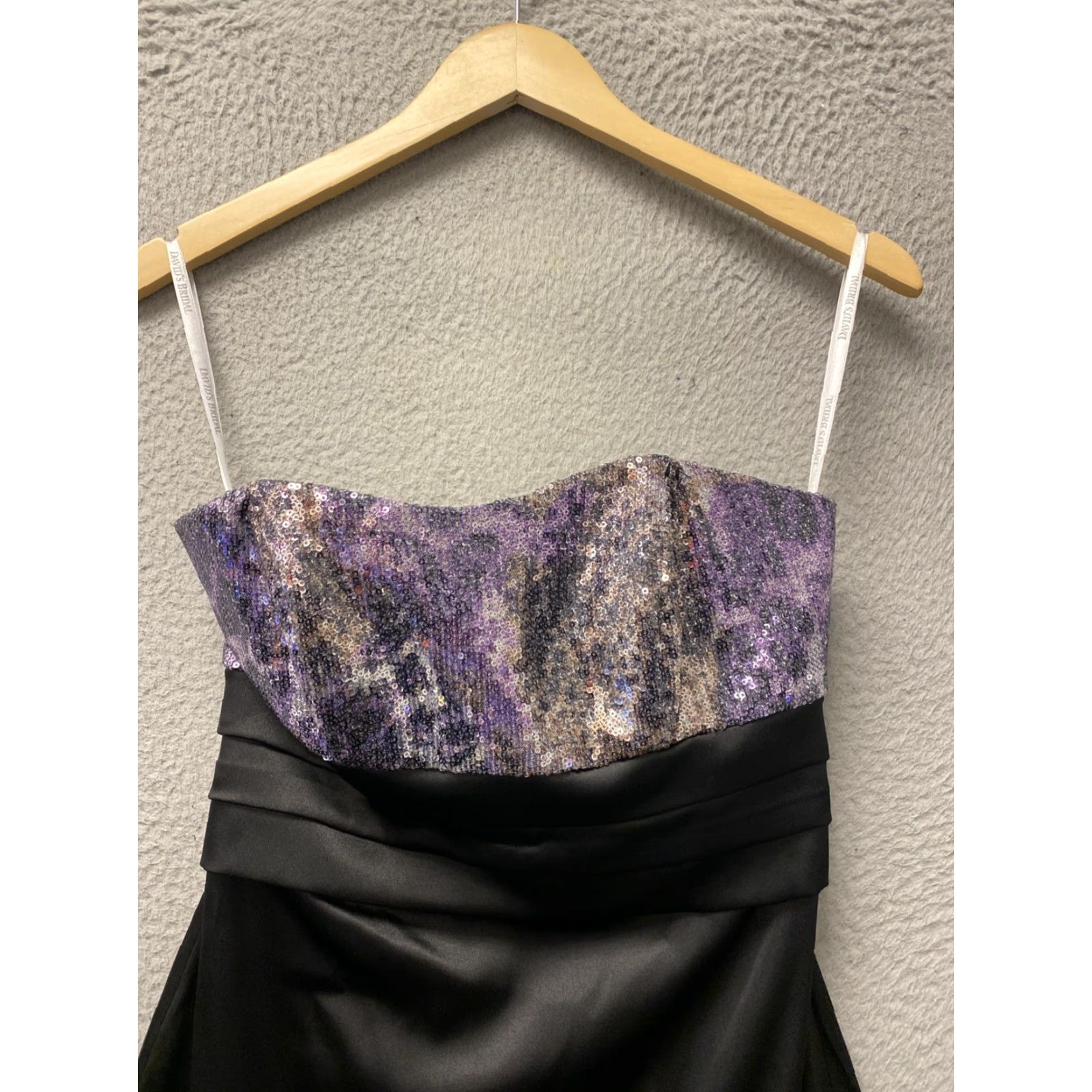 Vintage DAVID’S BRIDAL Strapless Formal Party Dress with Bow Size 0 Black Fit & Flare Sleeveless Women's Size XS / US 0-2 / IT 36-38 - 2 Thumbnail