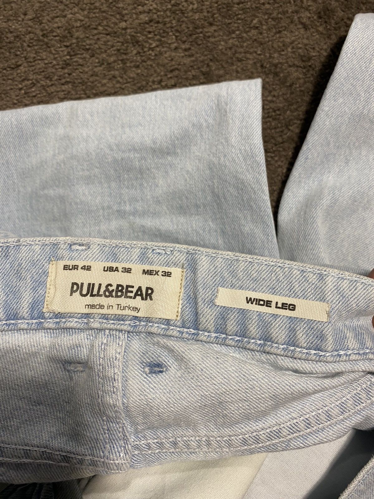 Vintage Open Hem Blue Jeans Straight Fit Washed Blue Size US 32 / EU 48 - 5 Thumbnail