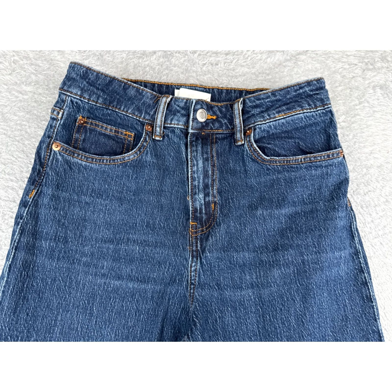H&M H&M Jeans Womens 8 Blue Denim High Rise Straight 26x26 Logo 90s Size 30" / US 8 / IT 44 - 4 Thumbnail
