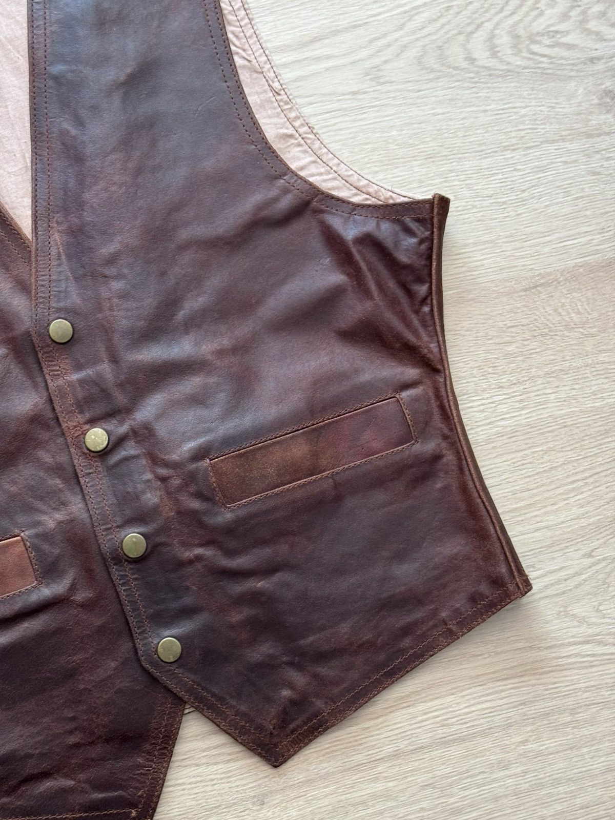 Genuine Leather Vintage 90’s Let’s Move Driver Jeans Leather Western Vest Size US M / EU 48-50 / 2 - 4 Thumbnail