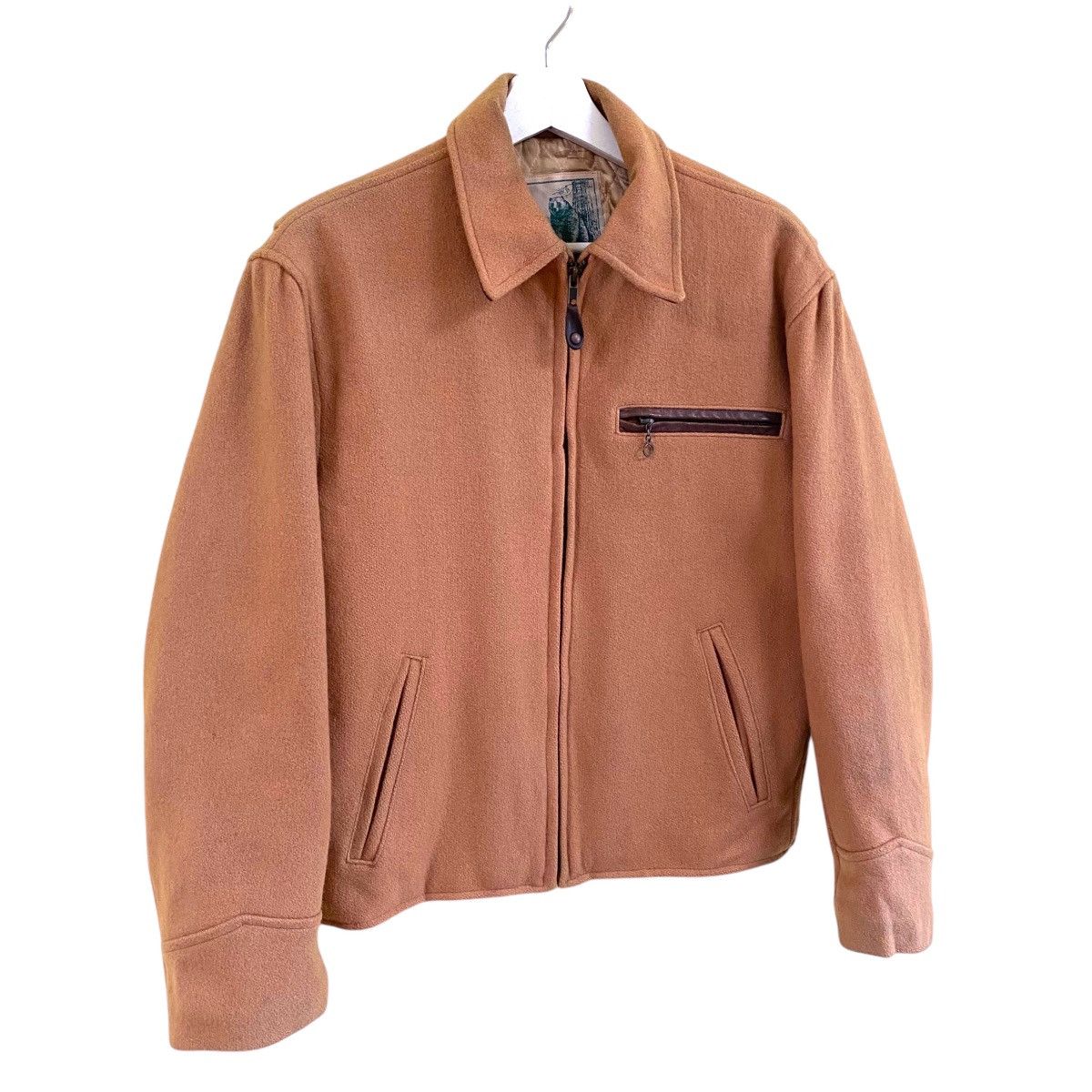 Golden Bear × Taylor Stitch × Vintage 💥 VINTAGE GOLDEN BEAR HARD WOOL LEATHER TRIM JACKET Size US M / EU 48-50 / 2 - 3 Thumbnail