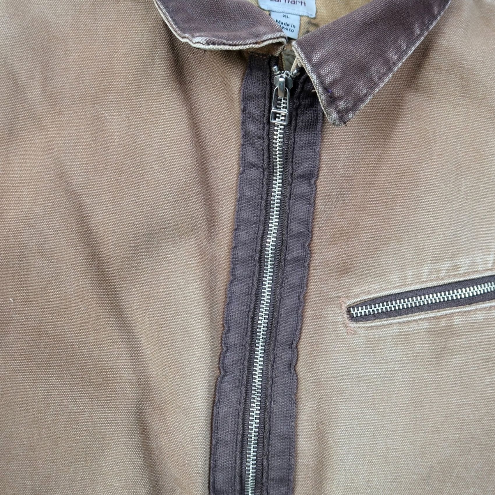 Carhartt VINTAGE Carhartt Jacket Mens XL Brown Full Zip Canvas J297 Lined Sherpa Detroit Bomber Coat Size US XL / EU 56 / 4 - 6 Thumbnail