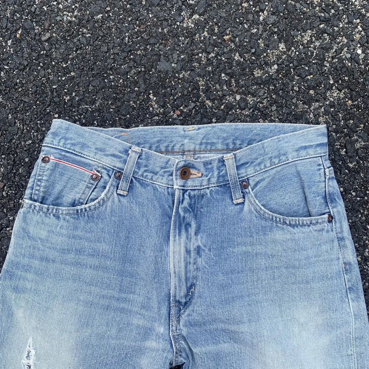 Self Edge 💥 REDLINE 💥 Vintage Edwin 505 Jeans Light Wash Denim Pants Size US 29 - 2 Thumbnail