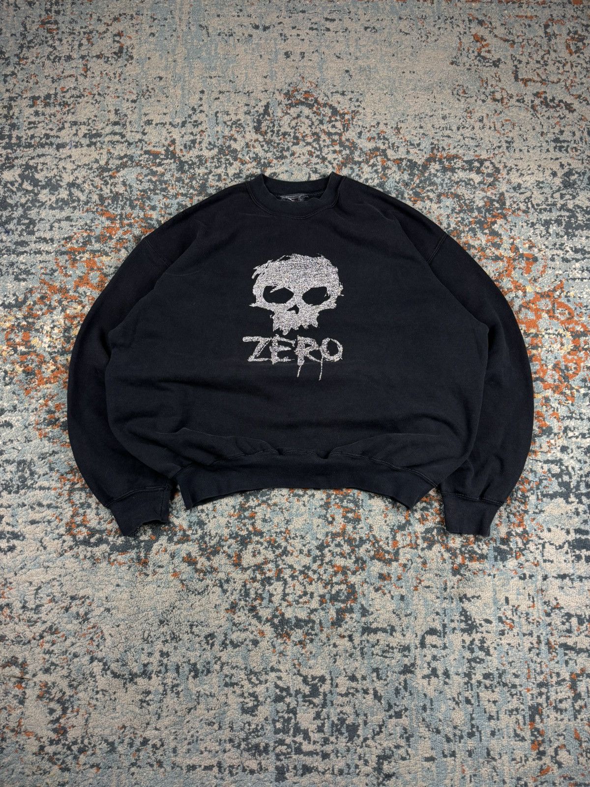 Zero Skateboards Vintage 90s Zero Skateboards skull crewneck sweatshirt baggy Size US XL / EU 56 / 4 - 1 Thumbnail