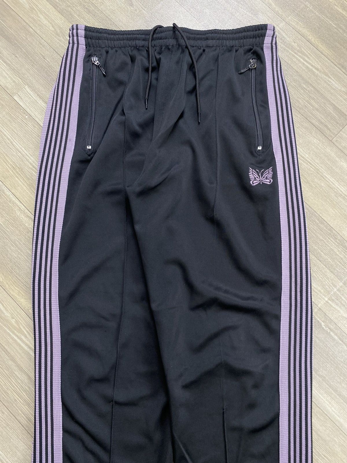 Needles AW17 Needles Poly Smooth Black Purple XL Track Pants Size US 32 / EU 48 - 2 Thumbnail