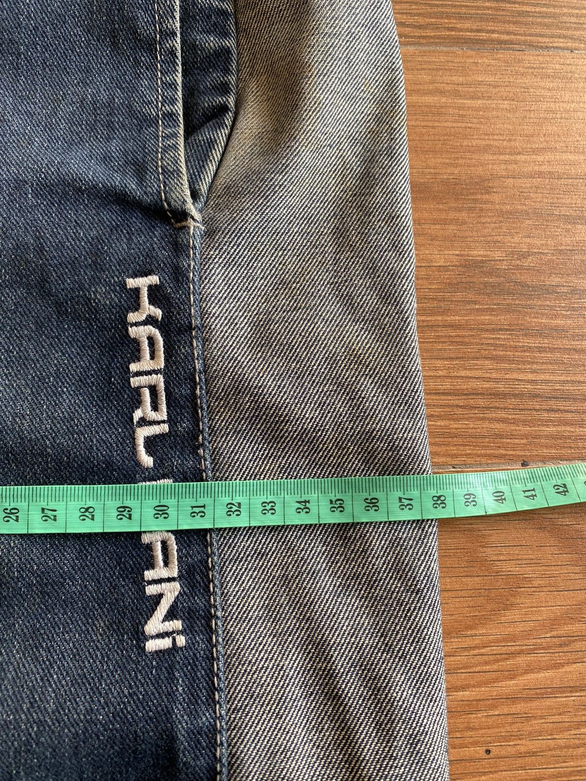 Japanese Brand × Karl Kani × Vintage Karl Kani rap denim jeans big logo y2k Size US 34 / EU 50 - 17 Thumbnail