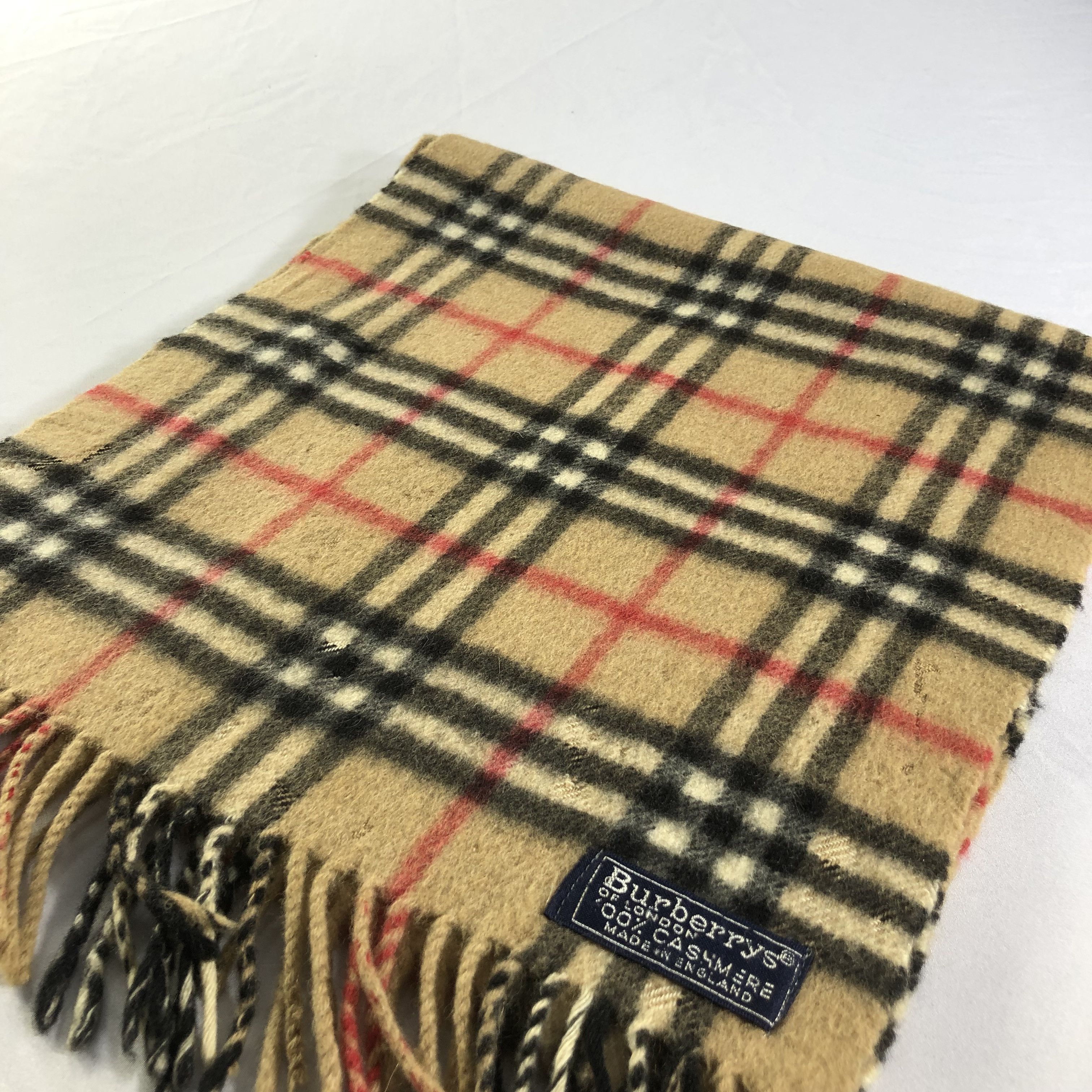 Burberry Burberrys Tan Nova Check Cashmere Scarf Muffler V1514 Size ONE SIZE - 2 Thumbnail
