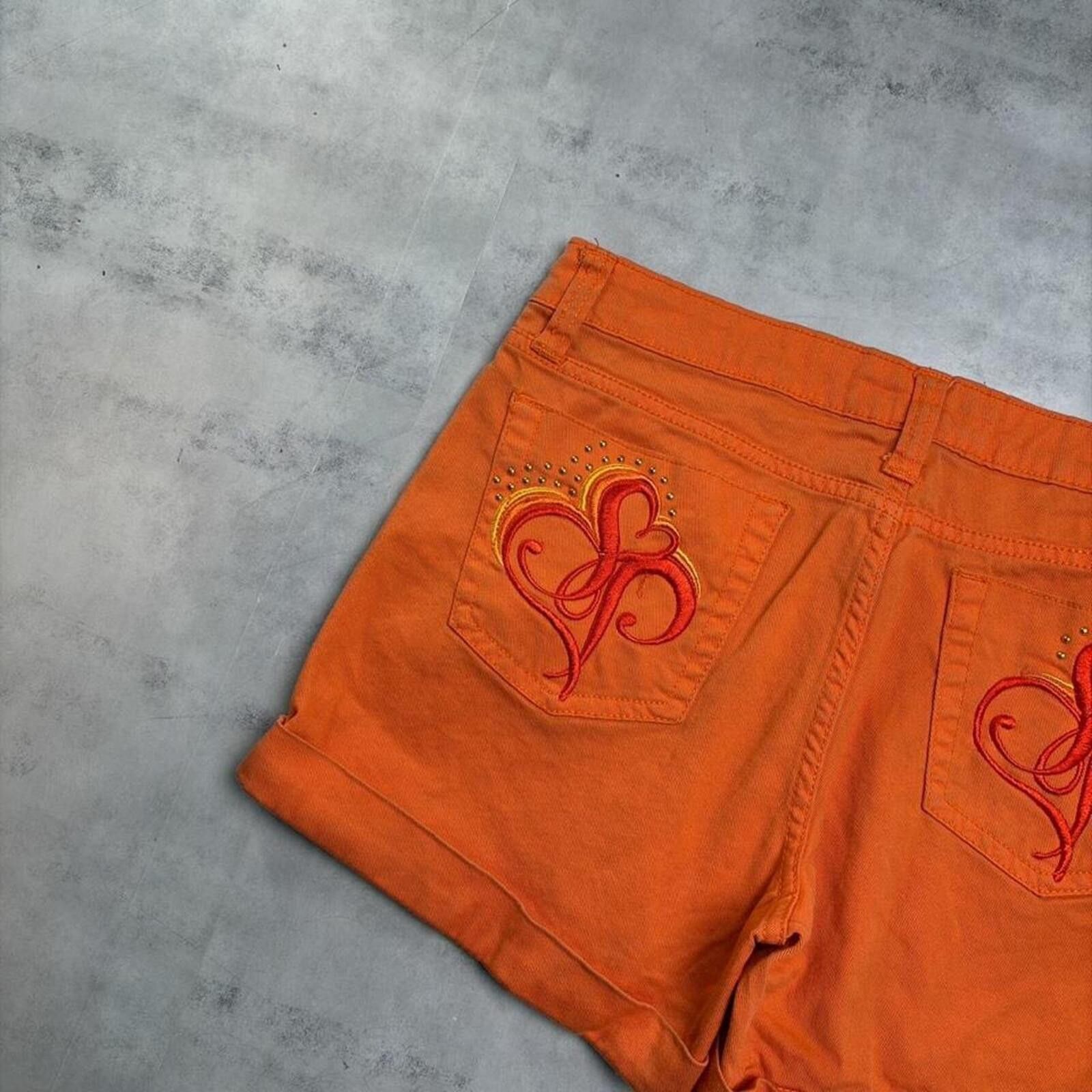 Southpole Y2K Orange Southpole Grunge Skater Mini Shorts Size 34" / US 12 / IT 48 - 4 Thumbnail