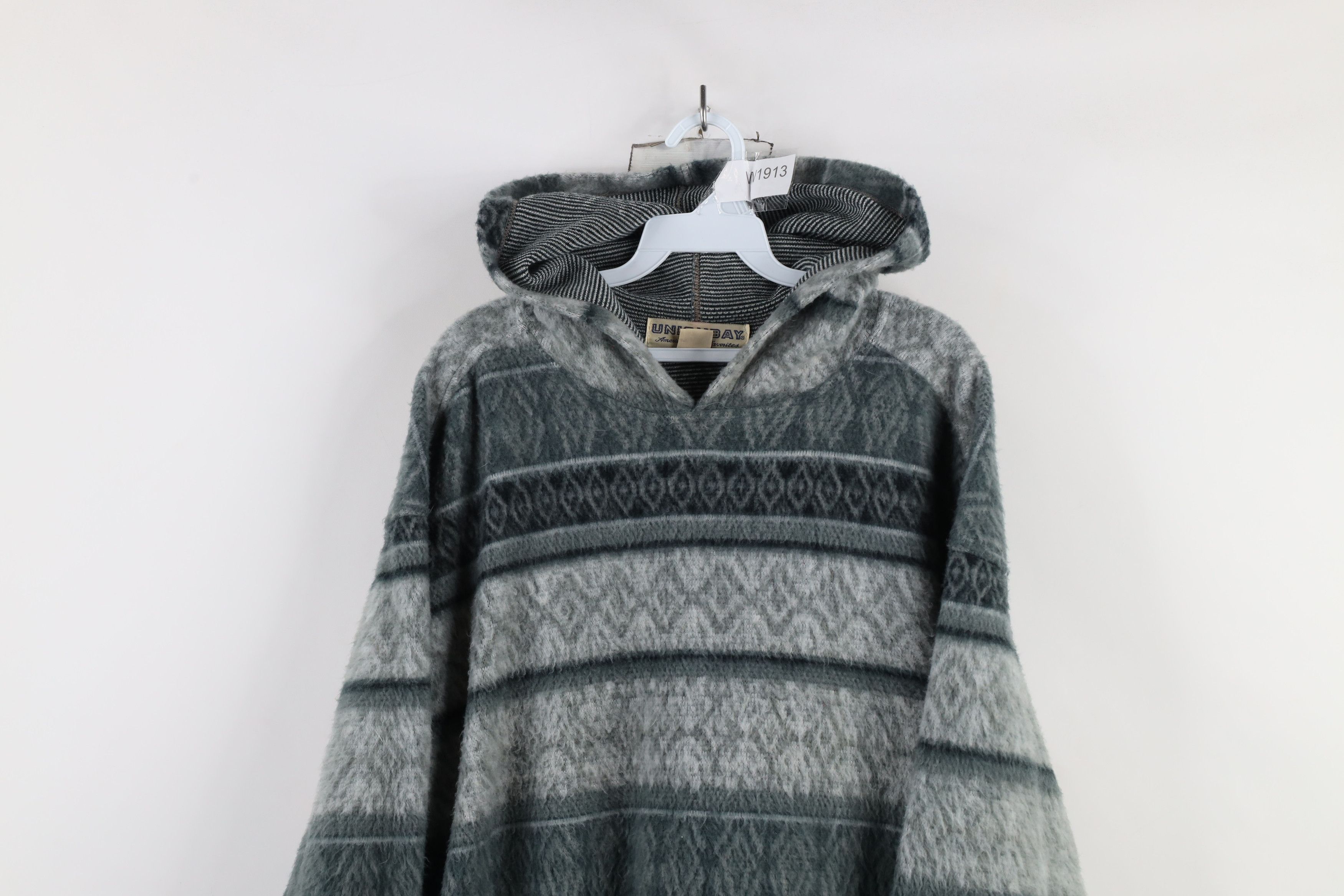 Vintage Vintage 90s Streetwear Baggy Fair Isle Hoodie Sweatshirt Size US L / EU 52-54 / 3 - 2 Thumbnail