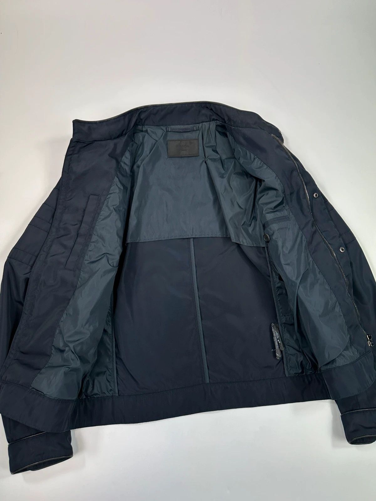 Prada Prada Milano FW07 Reinforced Navy Blue Nylon Bomber Jacket Size US S / EU 44-46 / 1 - 9 Thumbnail