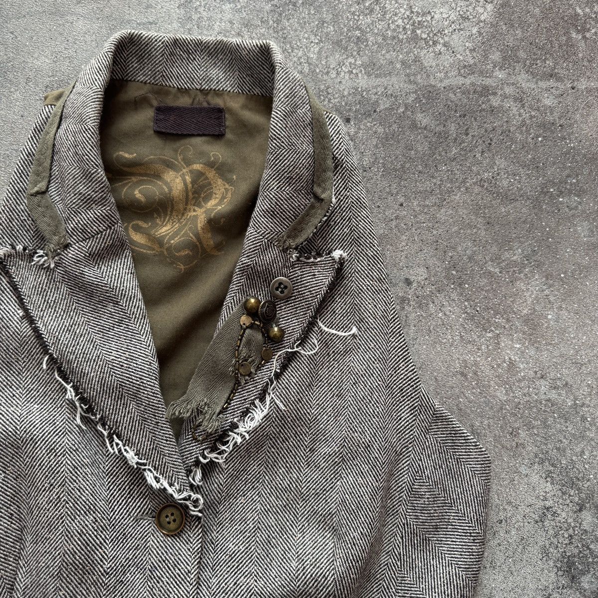 If Six Was Nine Indie Sleaze Vintage Y2K Grunge Waistcoat Distressed Vest Size S / US 4 / IT 40 - 7 Thumbnail