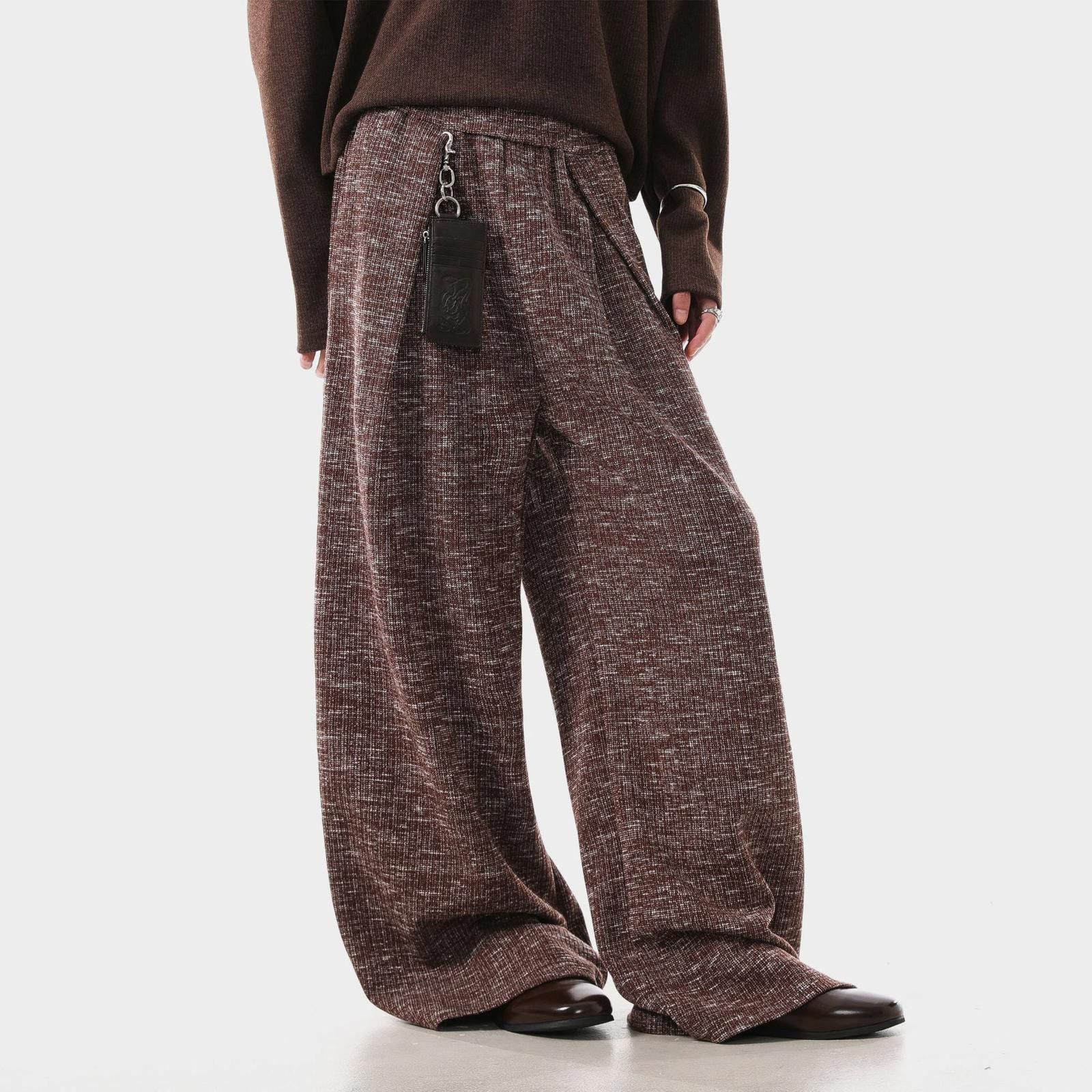 Vintage Wide Leg Knit Pants, Loose Fit Trousers Size US 30 / EU 46 - 7 Thumbnail